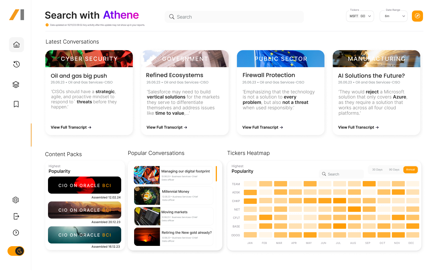 Athene AI Dashboard